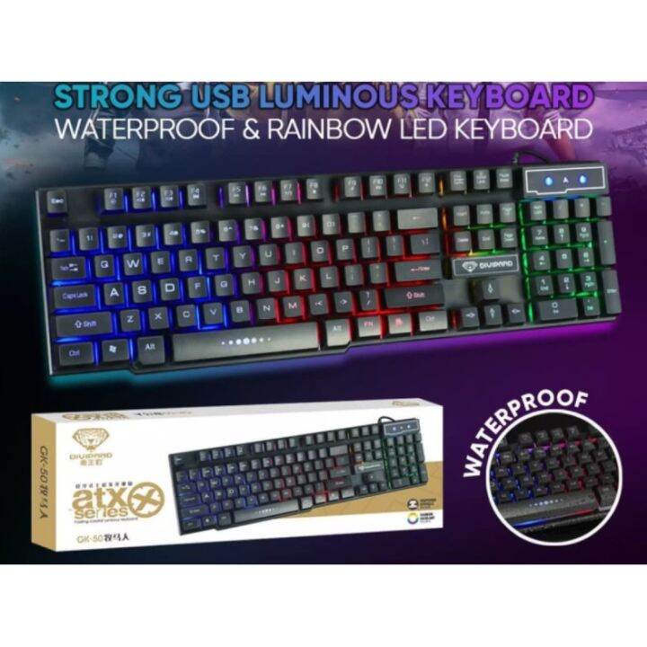 Multi Color Divipard GK 50 Gaming Keyboard Mechanical Mechanical