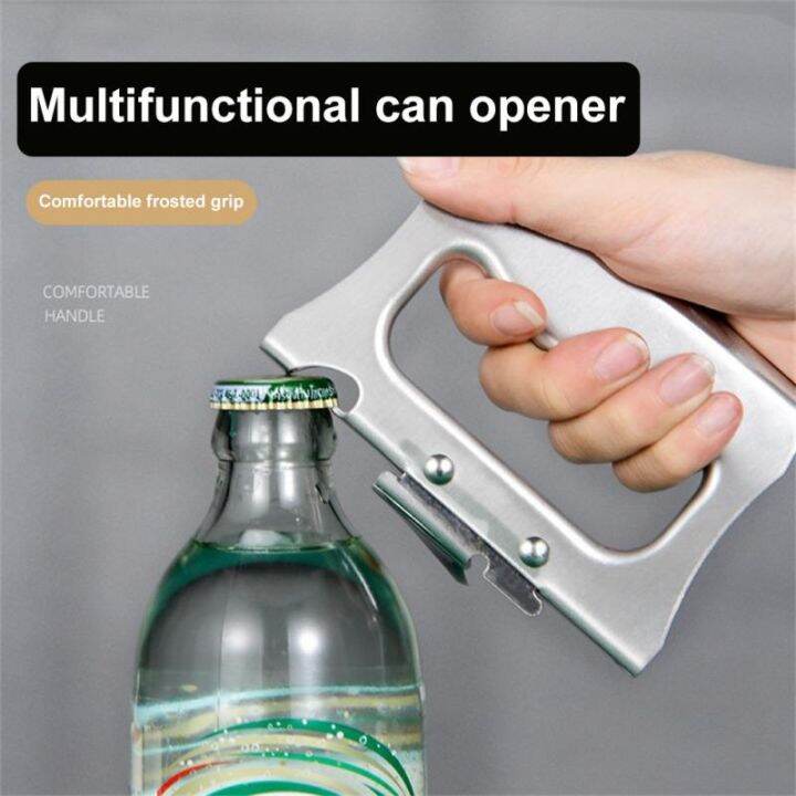 Multifunctional Can Opener Beer Bottle Opener Side Cut Stainless Steel