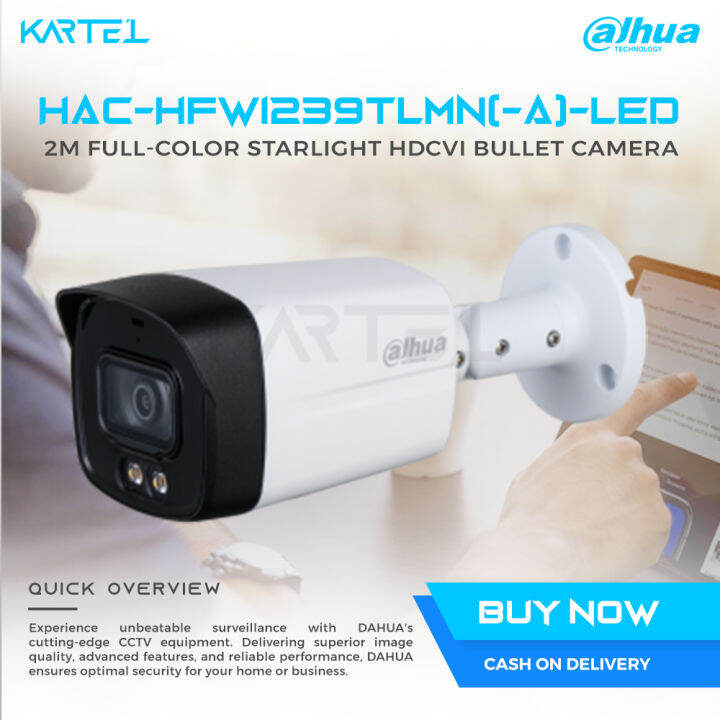 Dahua Dh Hac Hfw Tlmn A Led Mp Full Color Starlight Hdcvi Bullet