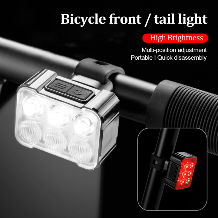 Ready Bicycle Led Light Front Rear Light Usb Charging Bike Headlight