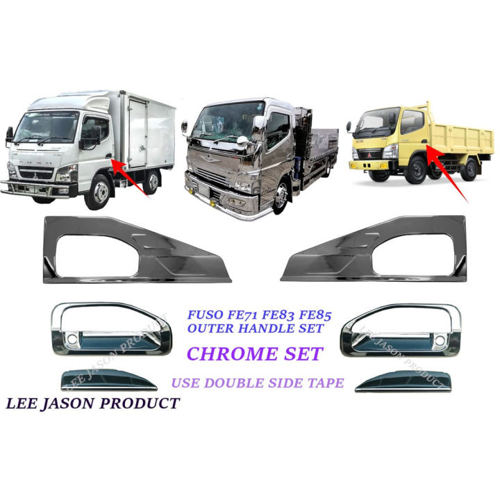 J07S06 FUSO CANTER FE71 FE85 FE83 1TON 3TON OUTER HANDLE CHROME SET