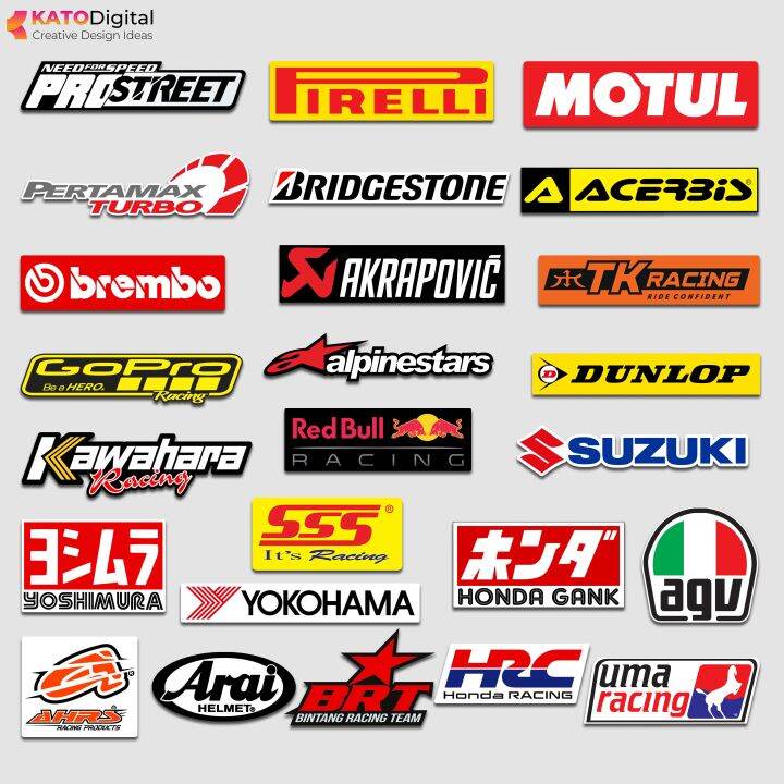 Sticker Pack Racing Sponsor Stiker Motor Laminasi Glossy Isi 25pcs