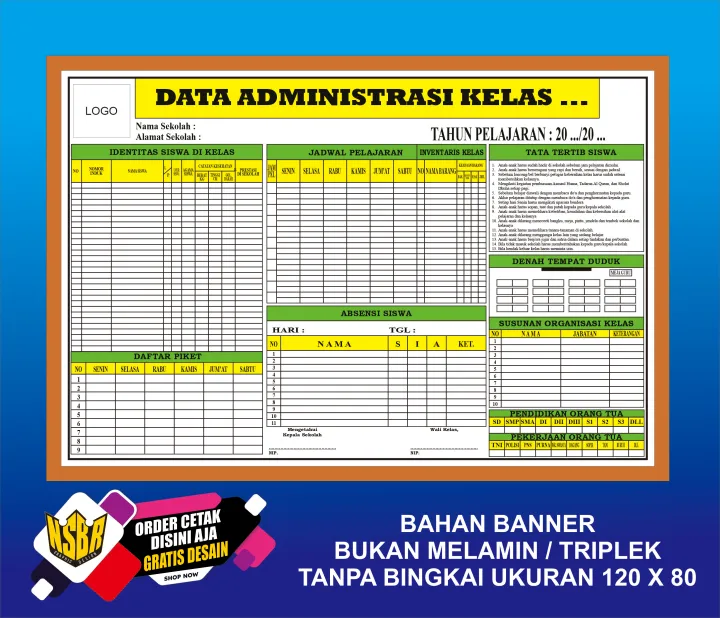 Papan Data Administrasi Kelas Dan Bank Data Kelas Murah Lazada Indonesia