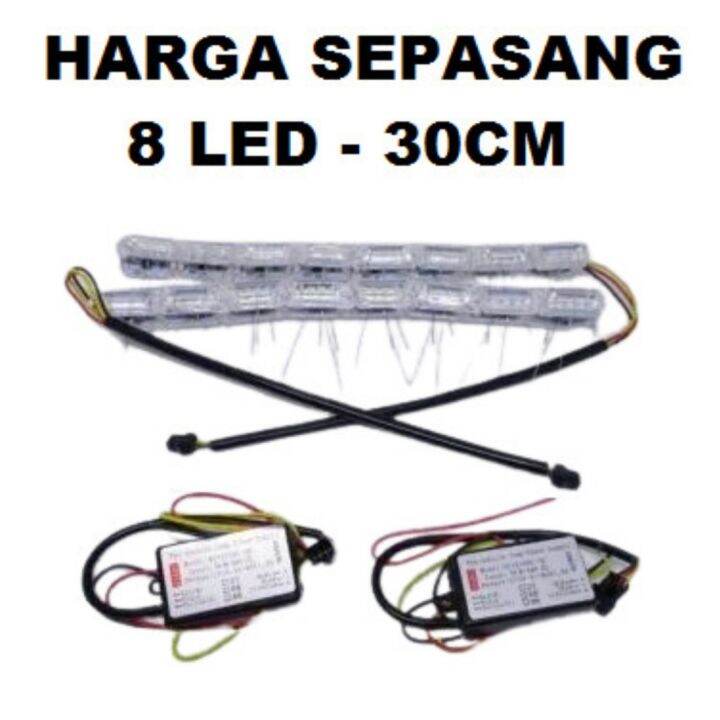 LAMPU LED ALIS DRL CRYSTAL 30 CM 2 WARNA SEIN RUNNING 30CM Mobil Motor