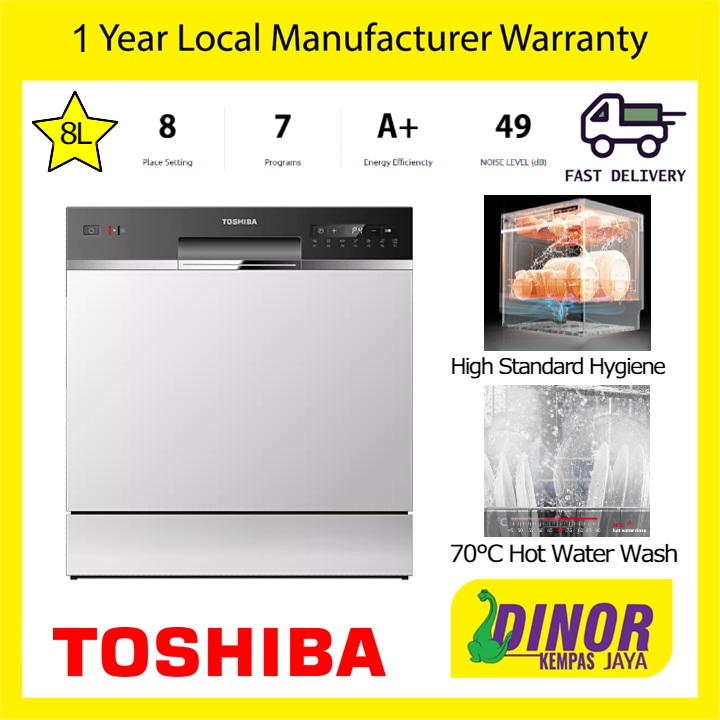 Toshiba Tabletop Dishwasher DW 08T1 S MY DW08T1 S MY Lazada