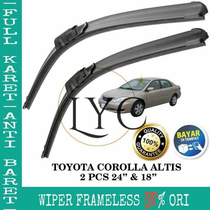 Wiper Frameless Full Karet Toyota Corolla Altis All New Corolla Altis