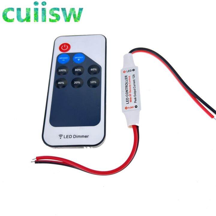 Mini 9Keys Dimmer Controller Two Wire RF Remote For Single Color Neon