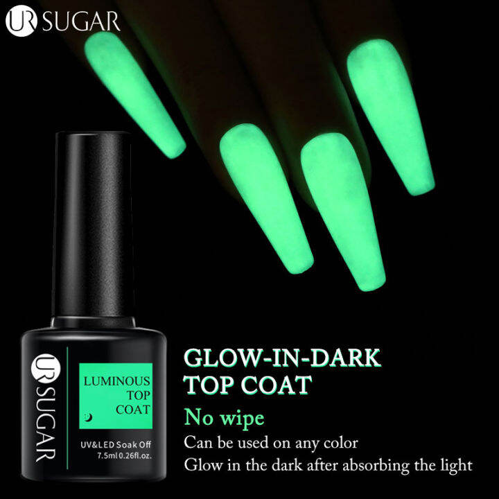 Ur Sugar Glow In The Dark Gel Polish Nail Art Top Coat Base Matte Top