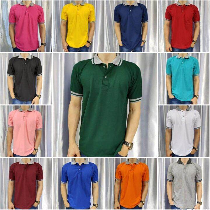 Kaos Kerah Polo Shirt Krah Polos Pria Wanita Dewasa Lengan Pendek Uk