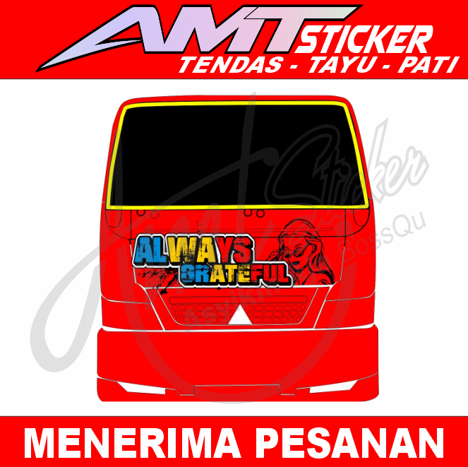 Termurah Stiker Decal Cutting Tulisan Cabin Depan Truk Canter Stiker