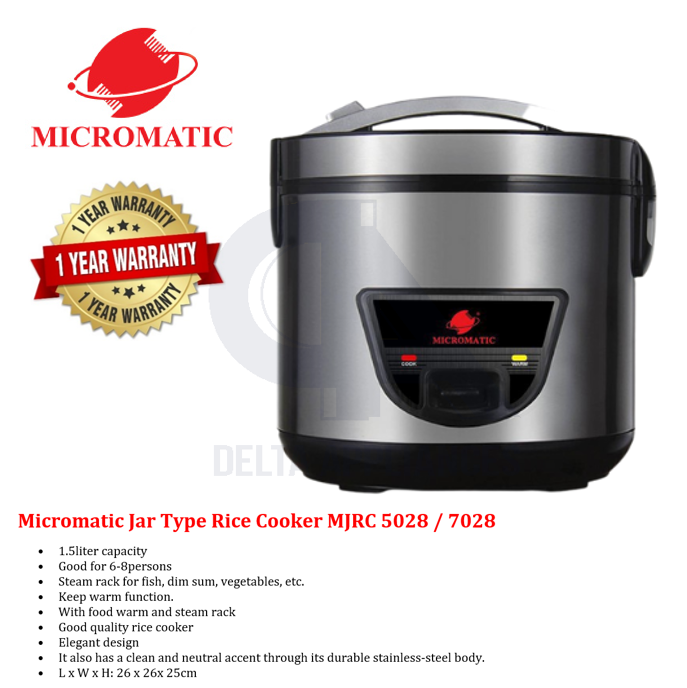 Micromatic Rice Cooker With Steamer Original With Year Warranty Jar