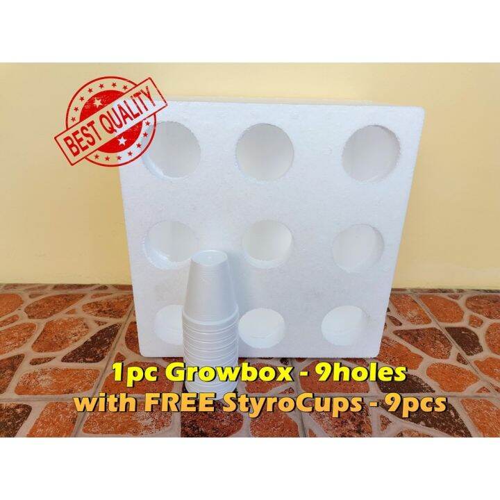 Hydroponics Holes Grow Box With Pcs Styro Cups With Slit