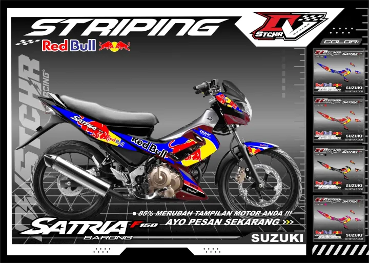 STRIPING SATRIA FU BARONG STIKER STICKER SATRIA LAMA BARONG RED BULL DV