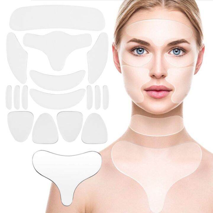 Reusable Silicone Wrinkle Removal Sticker Facial Lifting Strips Set