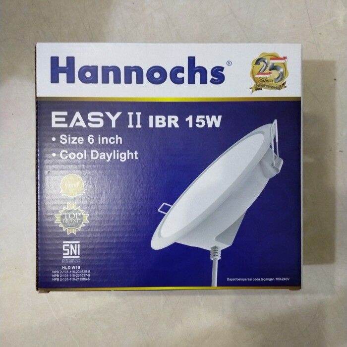 Lampu Led Tanam Hannochs Downlight PUTIH Cool Daylight 15 Watt W Down