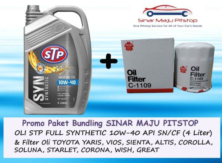 Paket Bundling Oli Stp Sae W Api Sn Cf Original Liter Filter