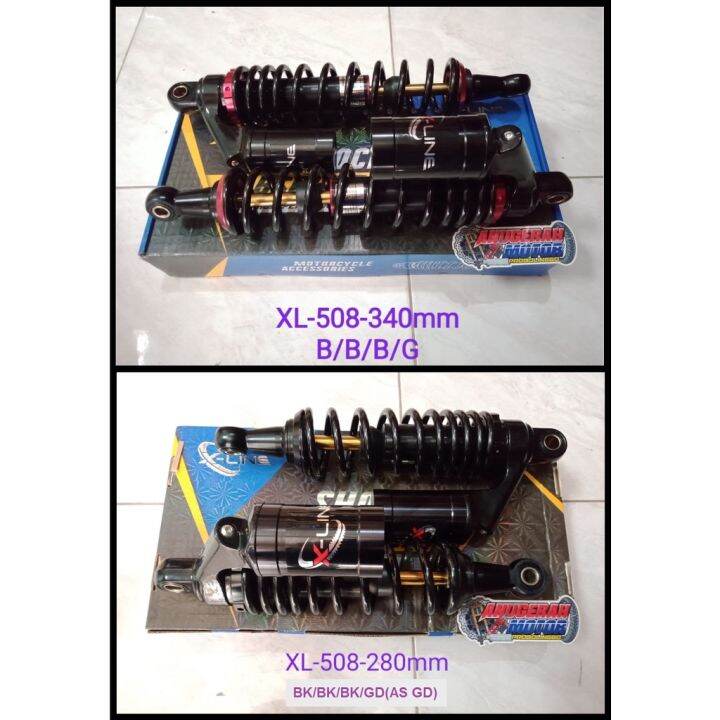 Shock X Line As GOLD Full Black Copy RCB Tabung As Chrome Shok Belakang