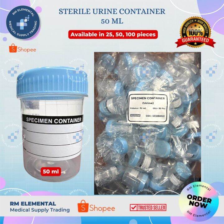 Sterile Urine Container 50 Ml Available In 25 50 100 Pieces PACK