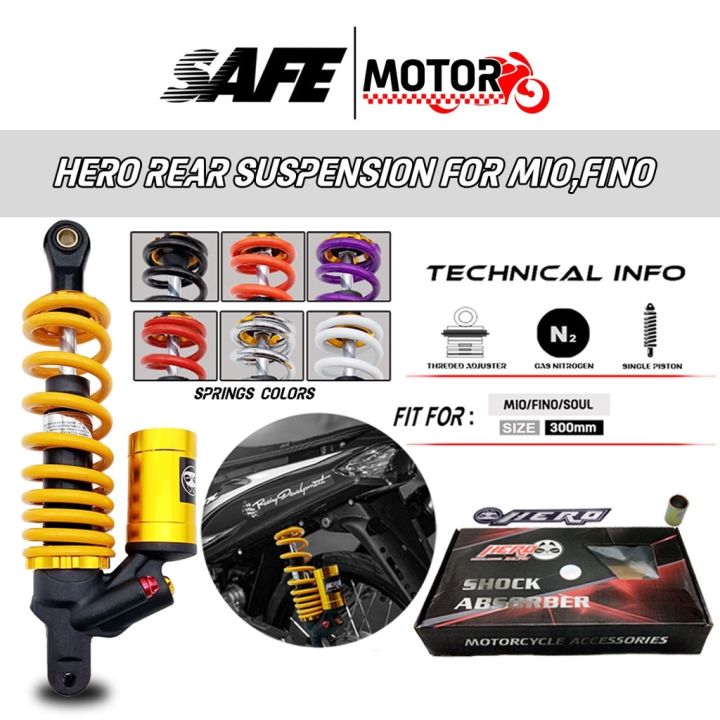 HOT SALE SHOCKS Racing Hero Rear Shock Absorber Black Gold Series MIO