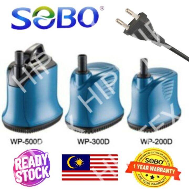 SOBO SUBMERSIBLE WATER PUMP WP 500D WP 300D WP 200D Warranty Aquarium