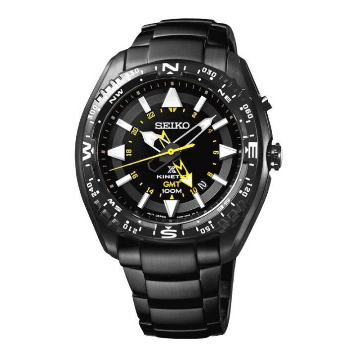 Jam Tangan Pria Seiko Prospex Sun P Land Kinetic Gmt M Black Dial