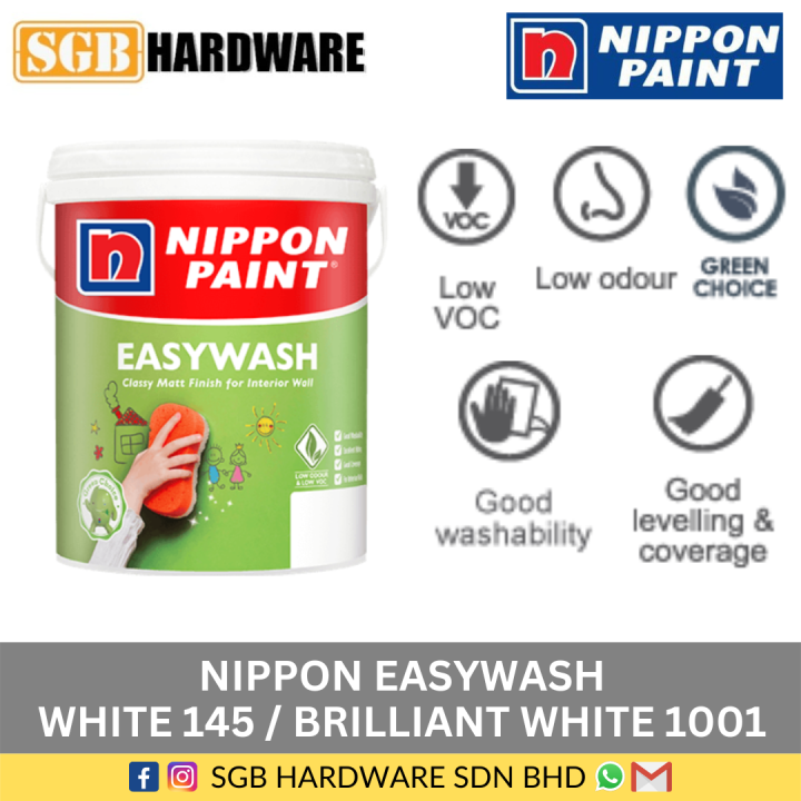 Nippon Paint Easy Wash Brilliant White Litre White L Lazada