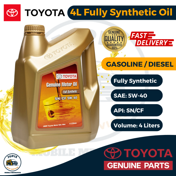 Toyota Fully Synthetic Engine Oil W Liters Gallon For Gasoline