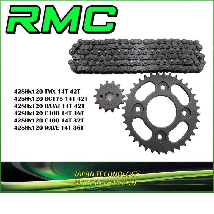 Rmc Chain And Sprocket Set Made In Thailand For Tmx Xrm Wave Bajaj