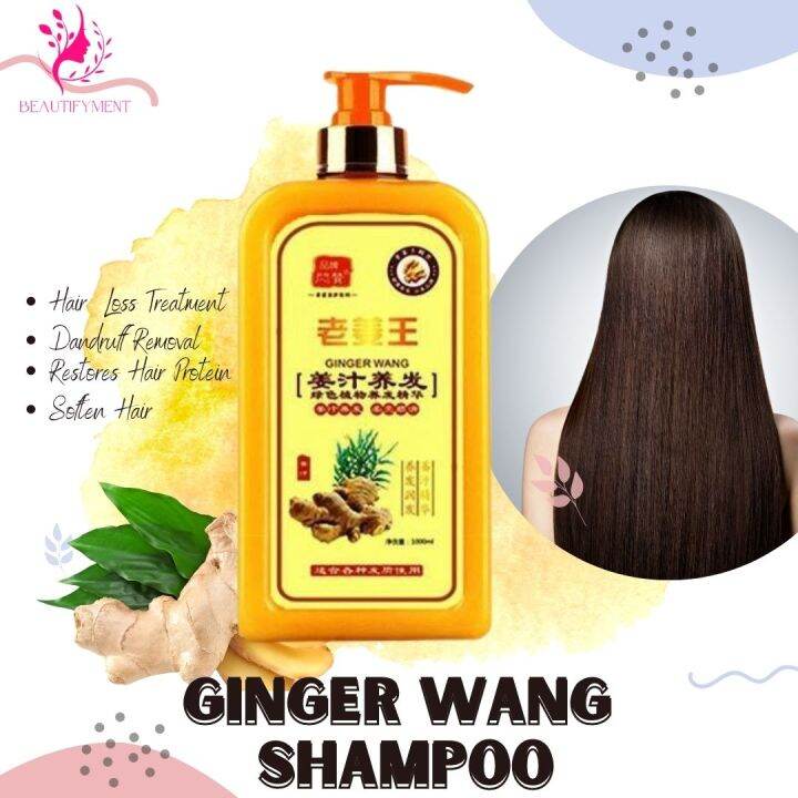 GINGER WANG Shampoo 1000 Ml 100 Original And Natural Ginger Shampoo