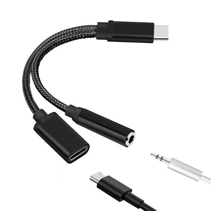 Best Buyle Shyli Type C To 3 5mm Audio Adapter 2 In 1 USB C Splitter