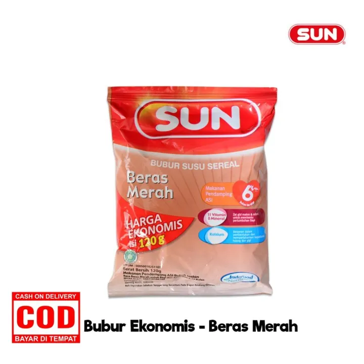 Sun Bubur Sereal Bayi Rasa Beras Merah Kemasan Sachet Ekonomis Gr