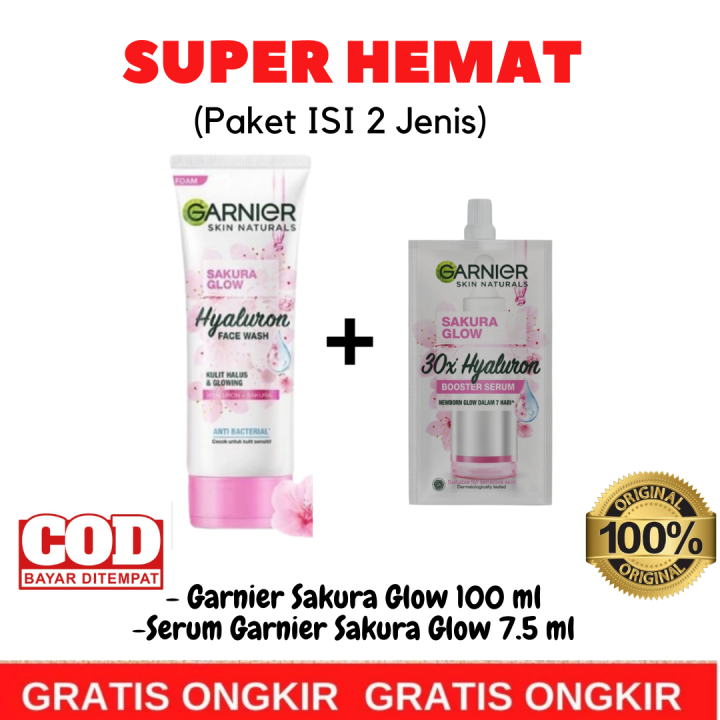 Paket Hemat Garnier Sakura Glow Facial Foam Ml Serum Garnier