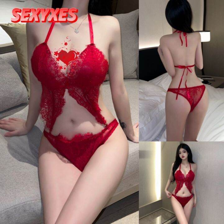 Sexy Lace Halter Bodysuit Suit Lingerie Lazada Ph