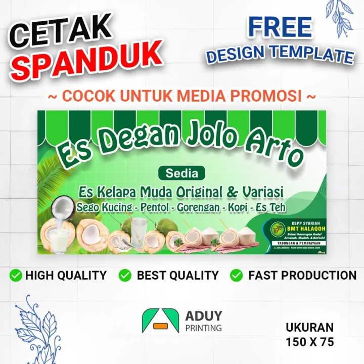 Cetak Banner Spanduk Minuman Es Degan Dawegan Bisa Custom Ukuran