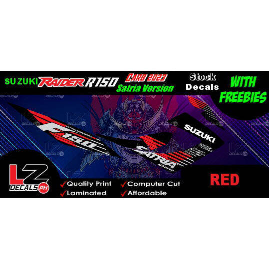 Suzuki Raider 150 Carb 2023 Satria Version Stock Decals Stickers