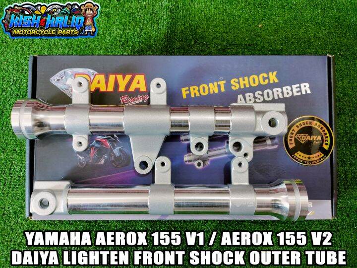 DAIYA YAMAHA AEROX 155 V1 V2 LIGHTEN FRONT SHOCK OUTER TUBE SILVER