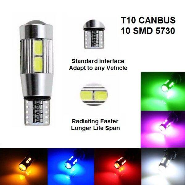 Lampu LED T10 Senja Sen 10 Titik Mata 5630 5730 SMD Lensa Canbus