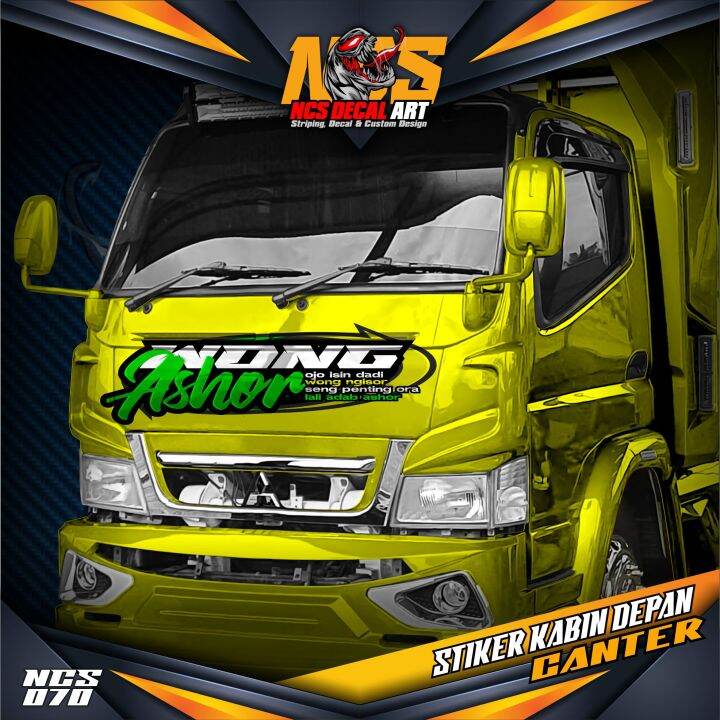 Stiker Decal Kabin Depan Wong Ashor All Truk Canter Ragasa Tepak