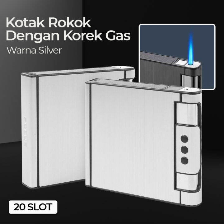 Focus Kotak Rokok Slot Dengan Korek Gas Jd Yh Silver Lazada