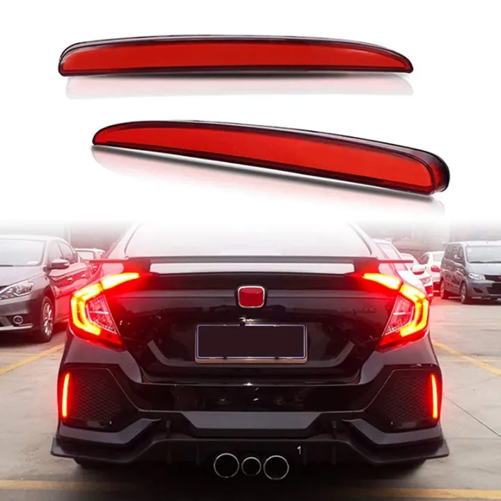 Car LED Rear Bumper Fog Lamp Brake Light Dynamic Turn Signal Reflector