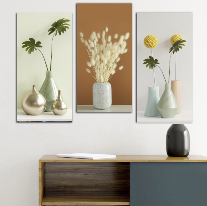 Hiasan Dinding Tema Vas Pot Bunga Realistik Aesthetic Wall Decor