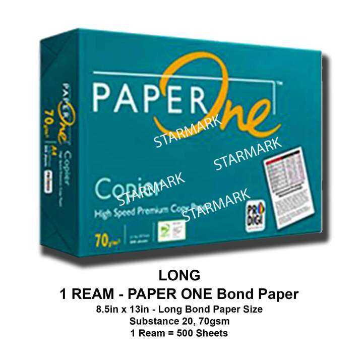 Paper One Bond Paper 1 Ream Long Bond Paper Size 8 5x13 Inches