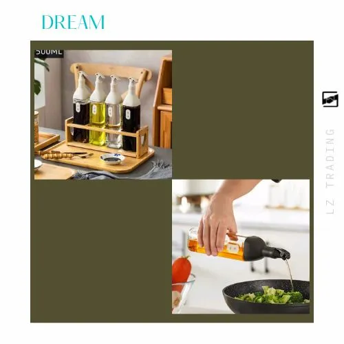 DREAM SALE Nordic Condiments Seasoning Glass Bottle Oil Leak Proof Soy