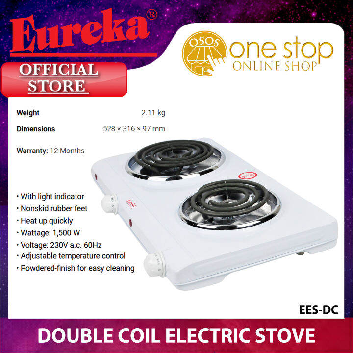 Eureka Original Electric Stove Watts Double Burner With Light