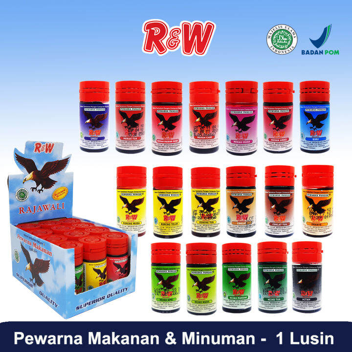 Pewarna Makanan Minuman Kue Rajawali R W RW 12 5 Ml 1 Lusin Lazada