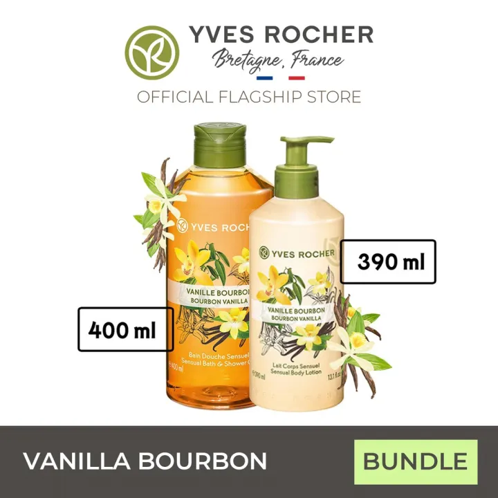 YVES ROCHER Bourbon Vanilla Shower Gel And Lotion Large Pack Bundle