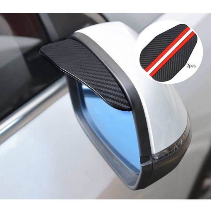 Malaysia Original Stock 2 Pcs Mirror Rain Visor Smoke Guard Carbon