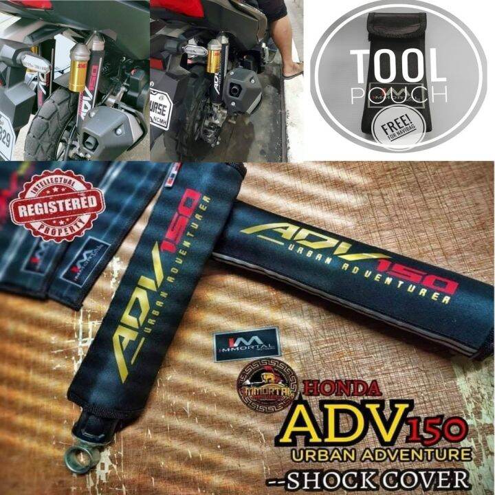 HONDA ADV 150 SHOCK COVER Gold PAIR DOUBLE LINE REFLECTOR TRIPLE LAYER