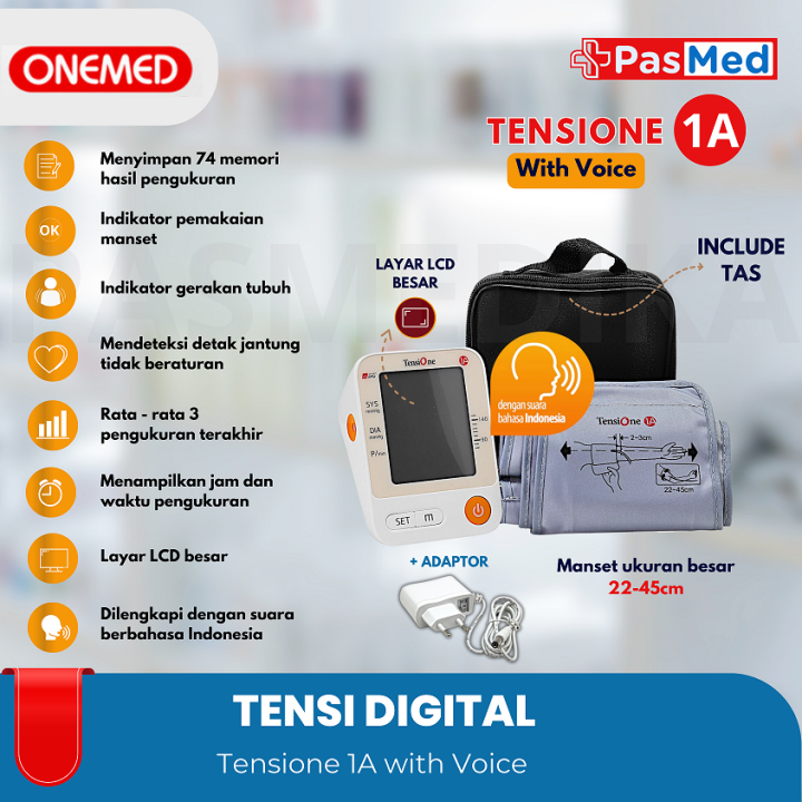 Tensimeter Digital Tensione Onemed Alat Ukur Tekanan Darah Tensi