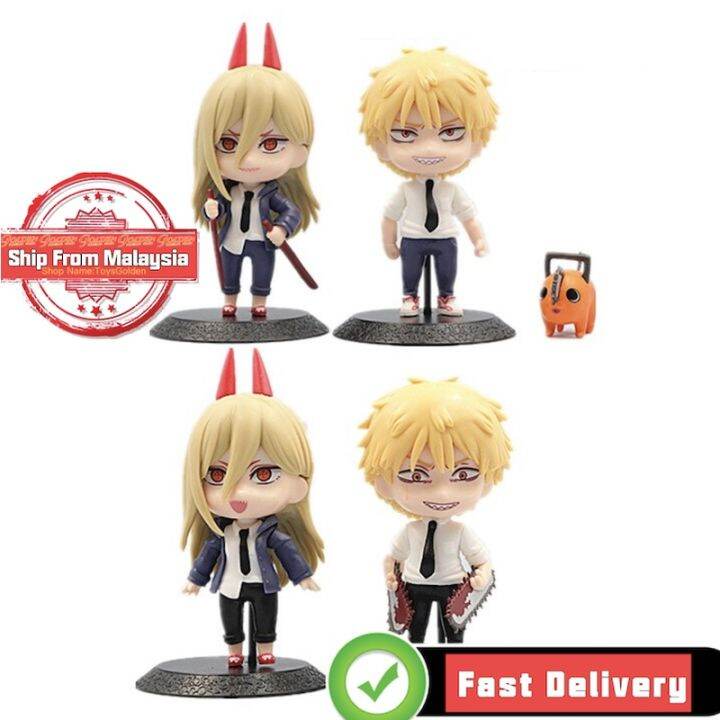 Anime Chainsaw Man Denji Power Action Figure 10cm 2Pcs Set Collection